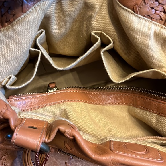 ISABELLA FIORE Brown Braided Soft Italian Leather Hobo Shoulder Bag - Picture 9 of 10